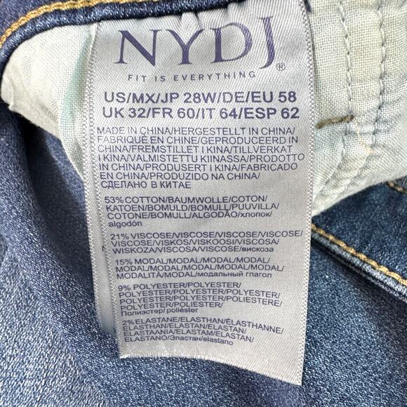 NYDJ Womens Slim Bootcut Ankle Jeans Size 28W Lift Tuck Tech Serendipity Blue - Picture 6 of 8